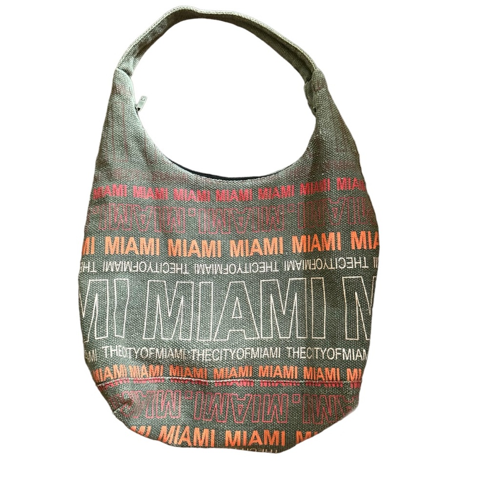ROBIN RUTH Miami themed canvas tote bag
